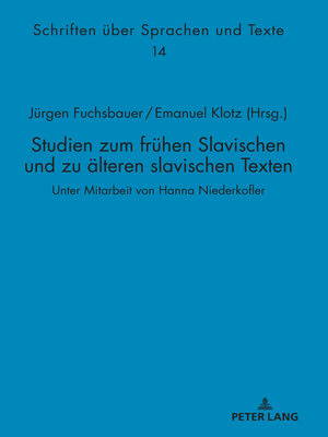 cover image of Studien zum fruehen Slavischen und zu aelteren slavischen Texten